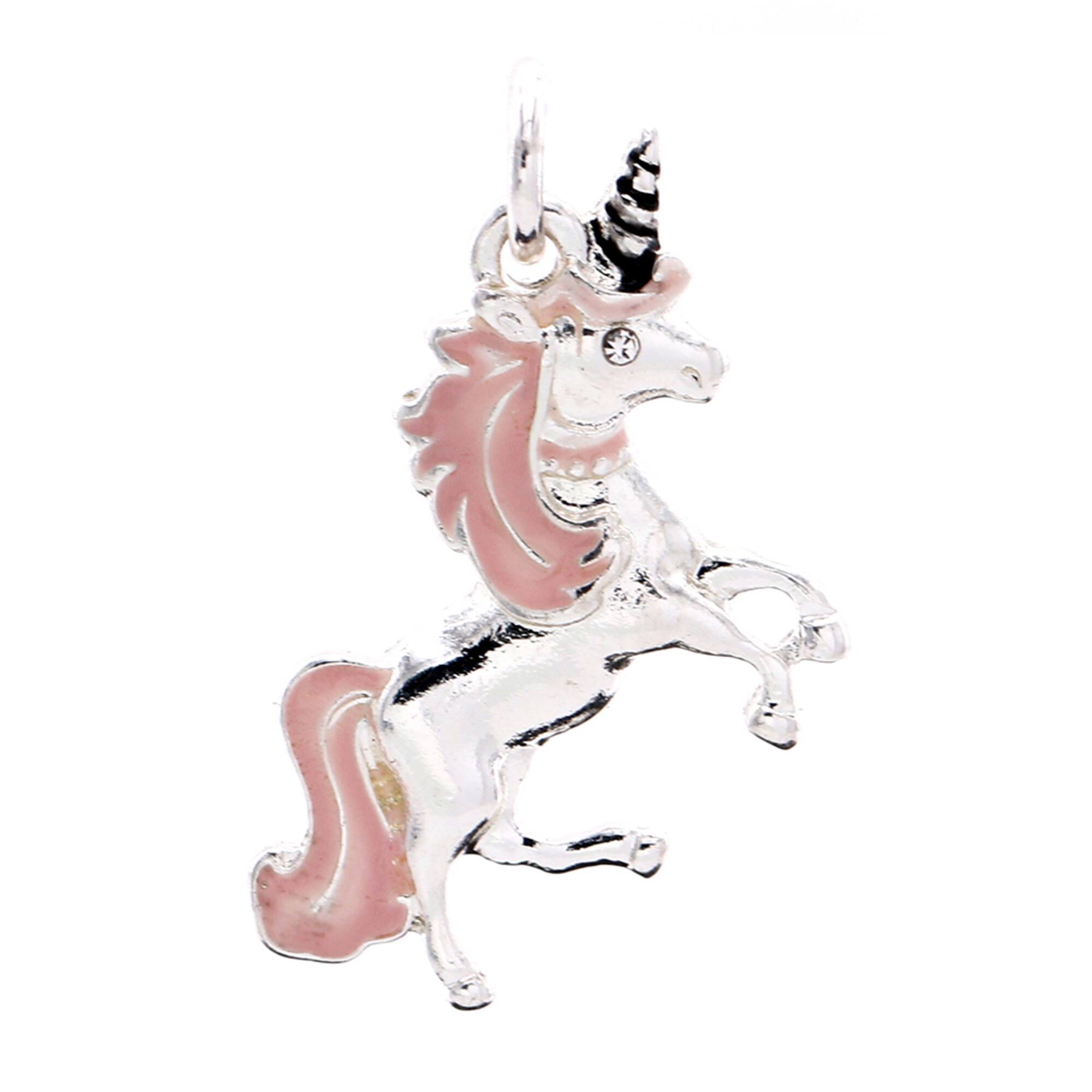 Pink & Silver Plated Unicorn Charm by Bead Landing™